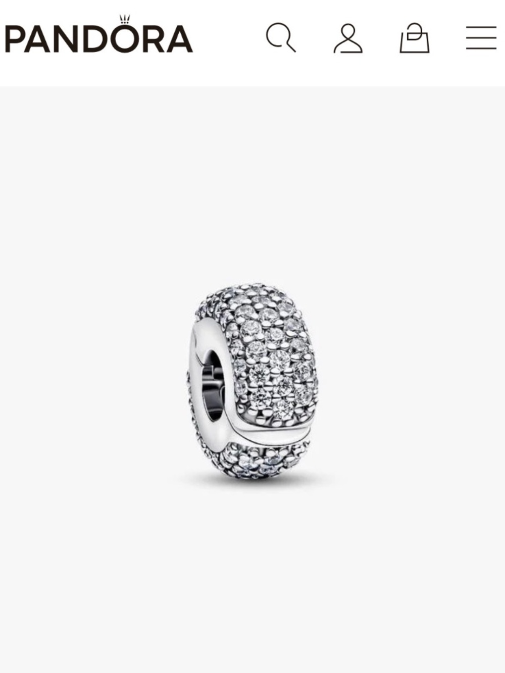 Pandora Cubic Zirconia Pavé Clip Charm